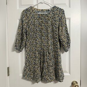 Boden Navy, White & Yellow Dotted Dress - 8